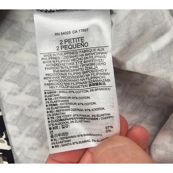 Banana Rep  Pencil Skirt 2P Straight 2 Petite Above Knee Black retro houndstooth - Picture 3 of 6